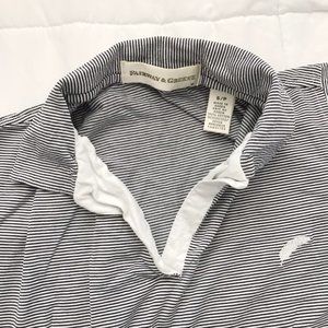FAIRWAY & GREENE Black and White Striped Polo